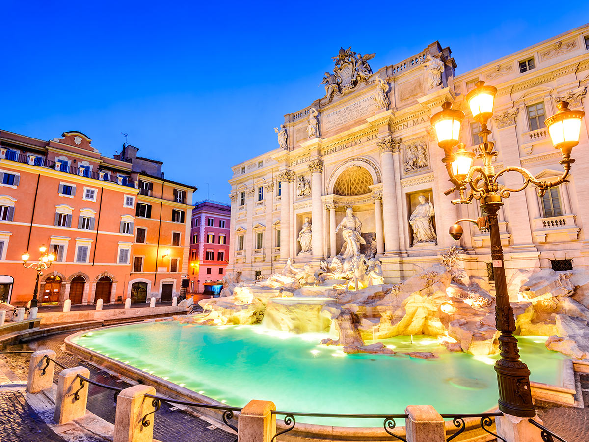 Trevi Fountain in Rome center